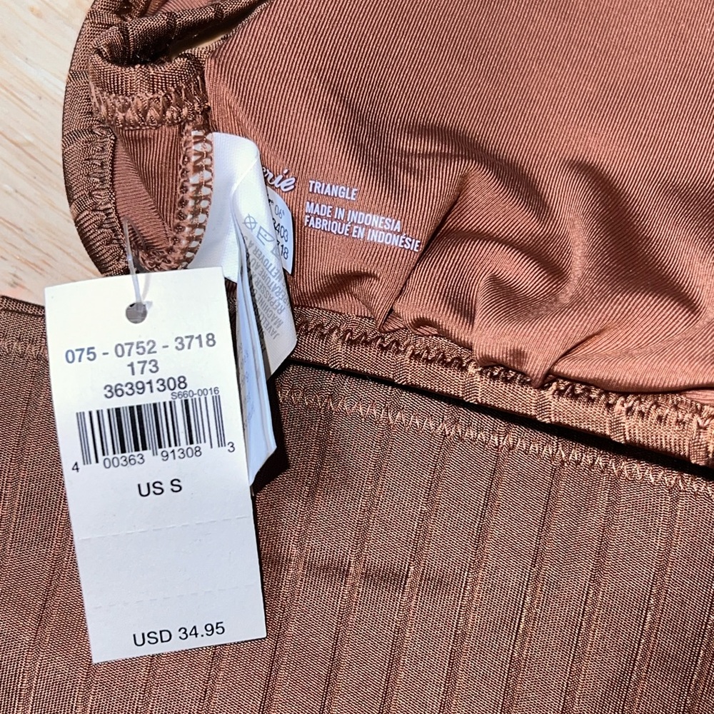 SMALL Aerie Women’s 2 Piece Bikini Swimsuit In Brown BNWTS - Picture 5 of 8
